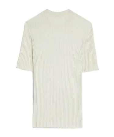 Jil Sander Short-Sleeved Ribbed-Knit Top