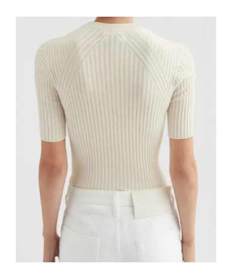 Jil Sander Short-Sleeved Ribbed-Knit Top