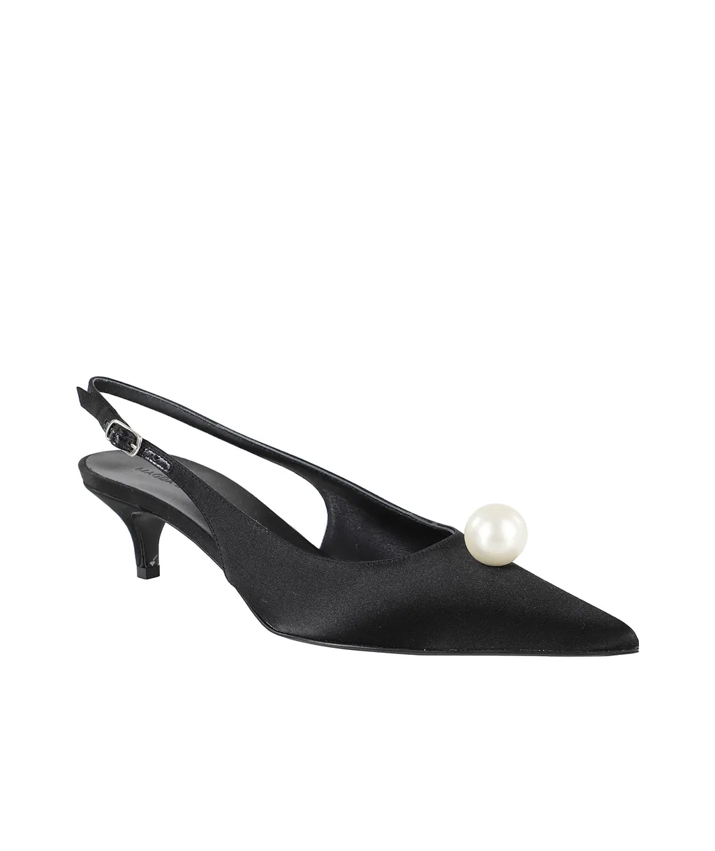 Magda Burtym Embellished Slingback Satin Pumps