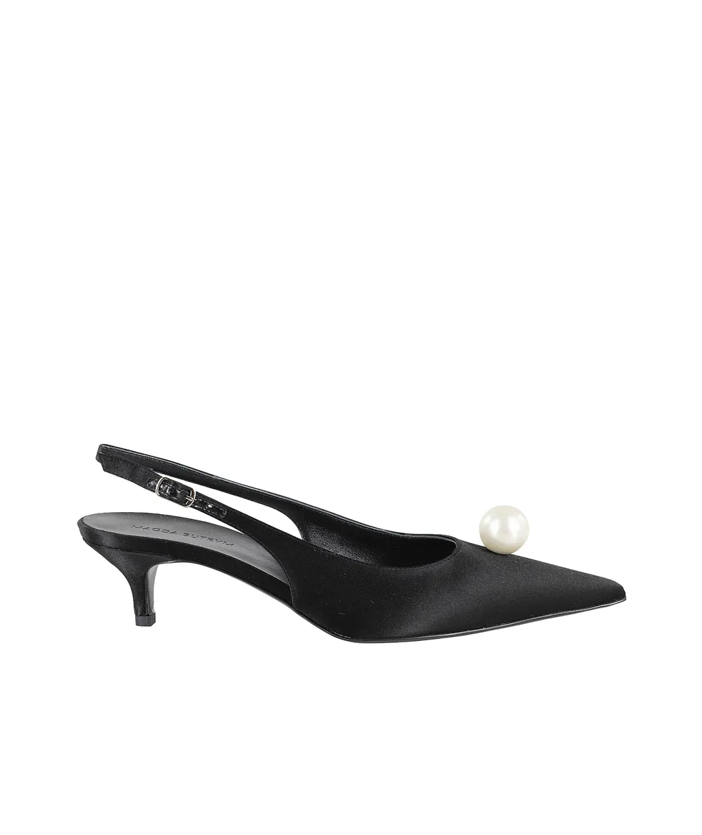Magda Burtym Embellished Slingback Satin Pumps