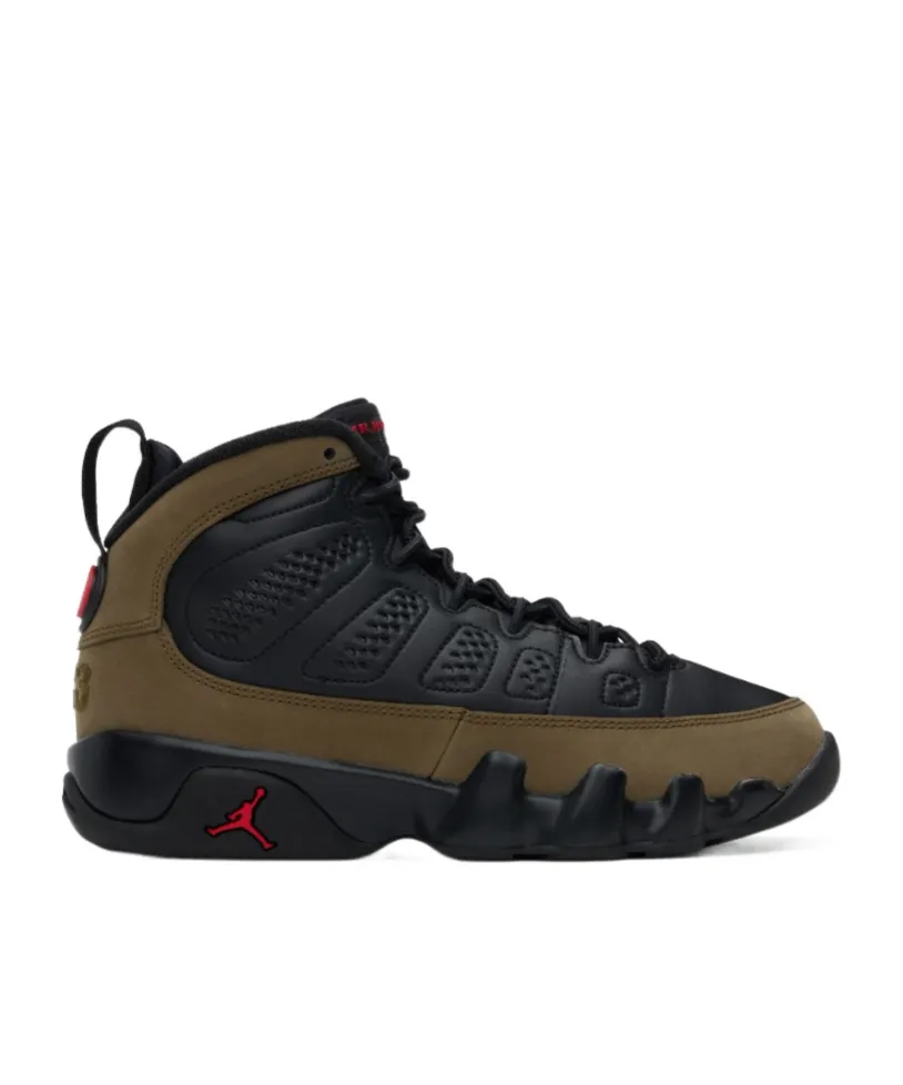 Big Kids Black & Khaki Air Jordan 9 Retro Sneakers