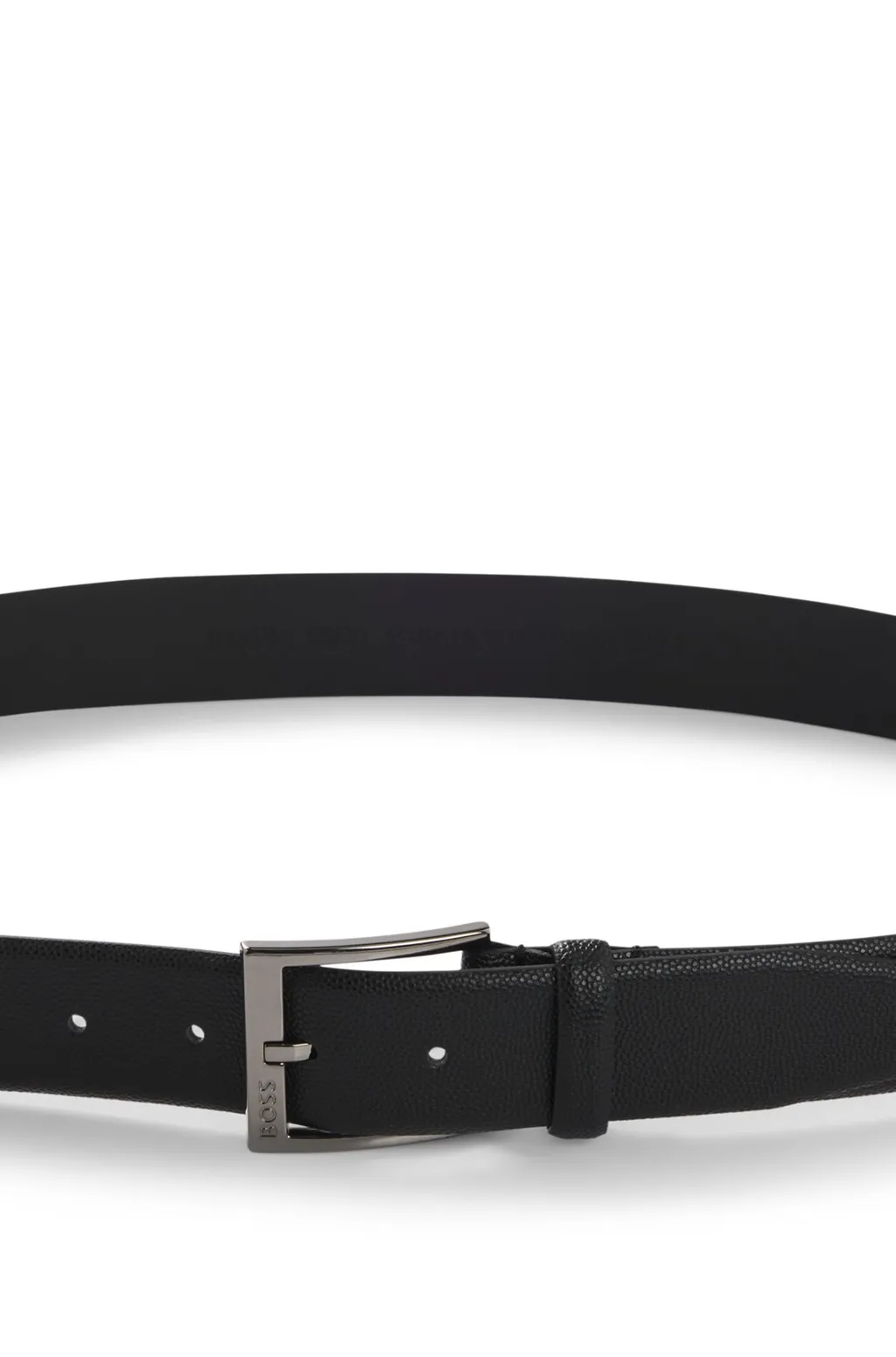 Logo-Engraved Leather Belt