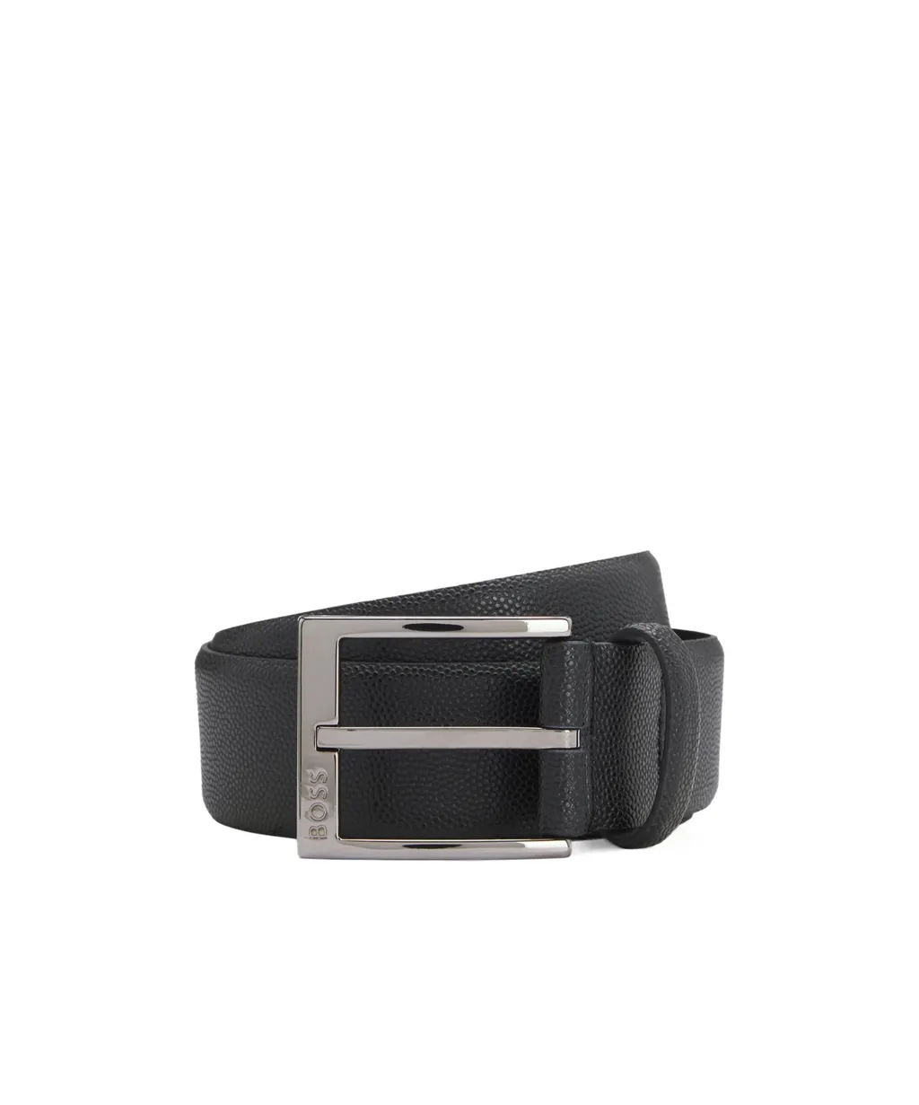 Logo-Engraved Leather Belt
