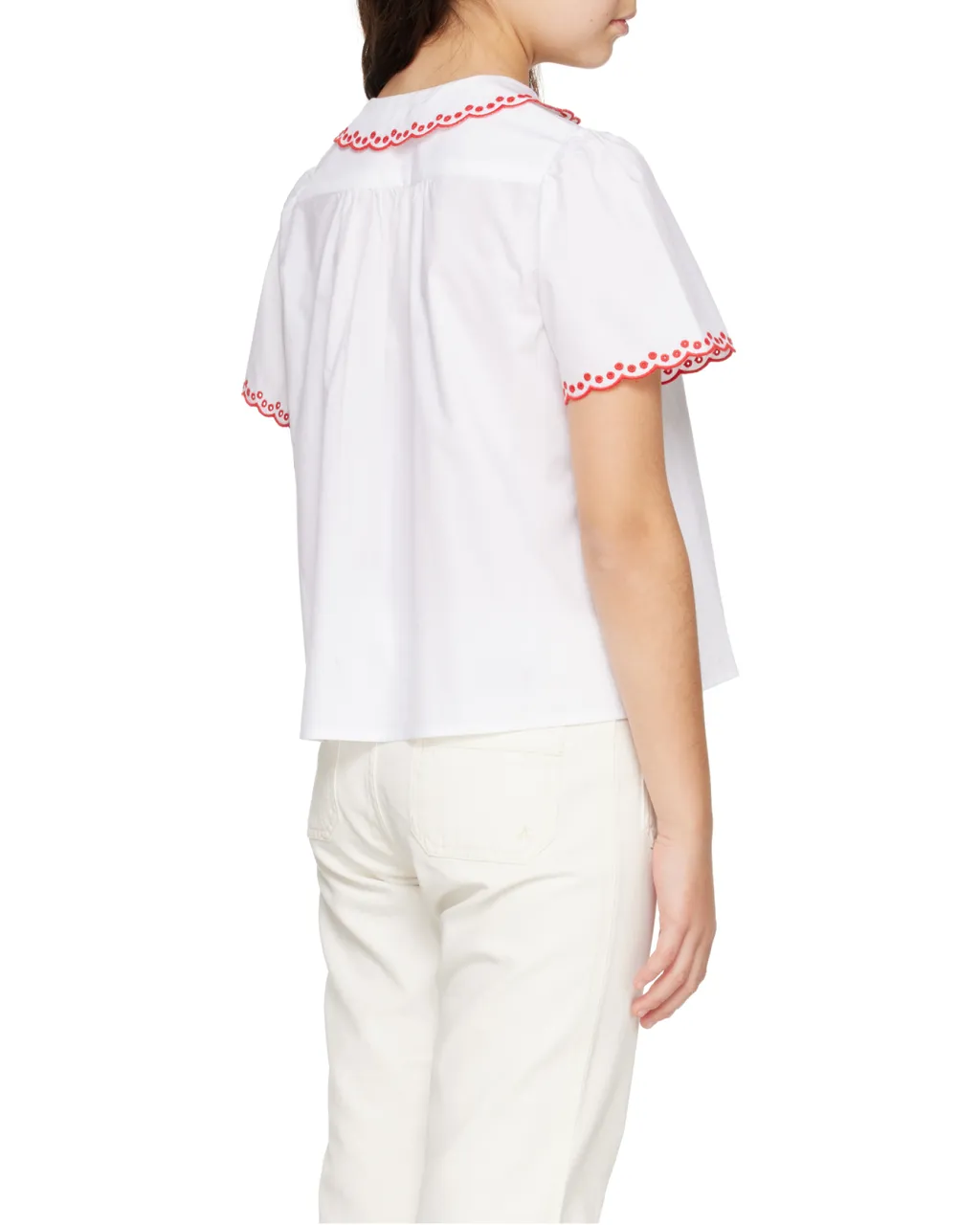 Bonpoint Ezzie Scallop-Edge Blouse