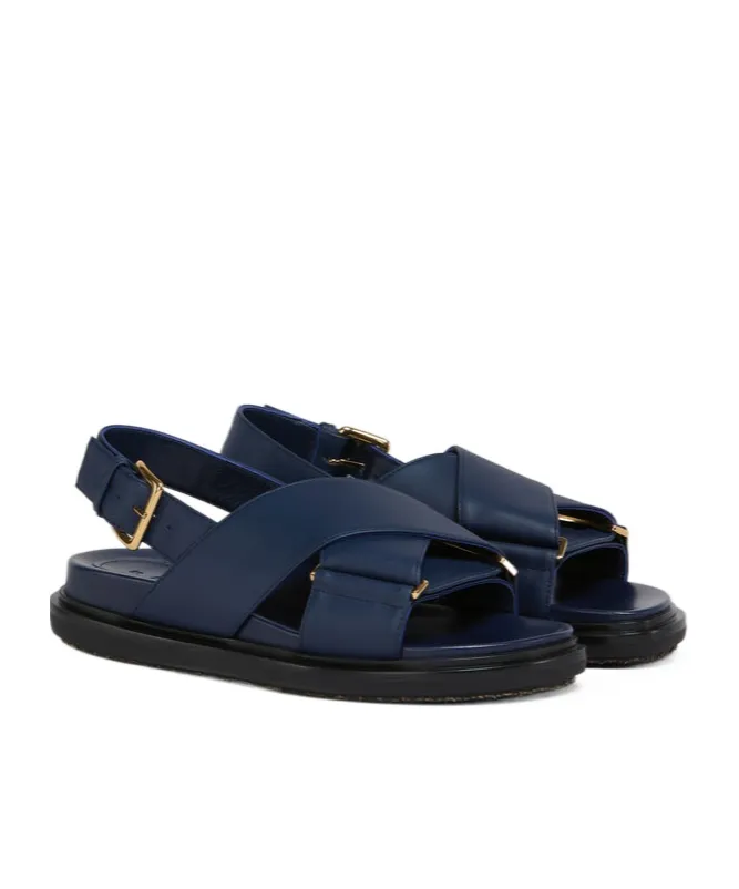 Marni Logo Embossed Buckled Sandals
