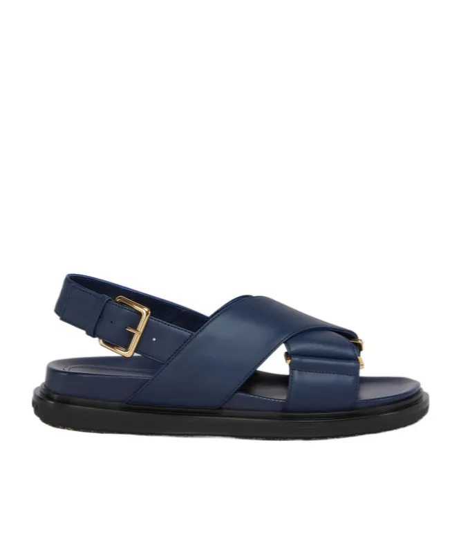 Marni Logo Embossed Buckled Sandals