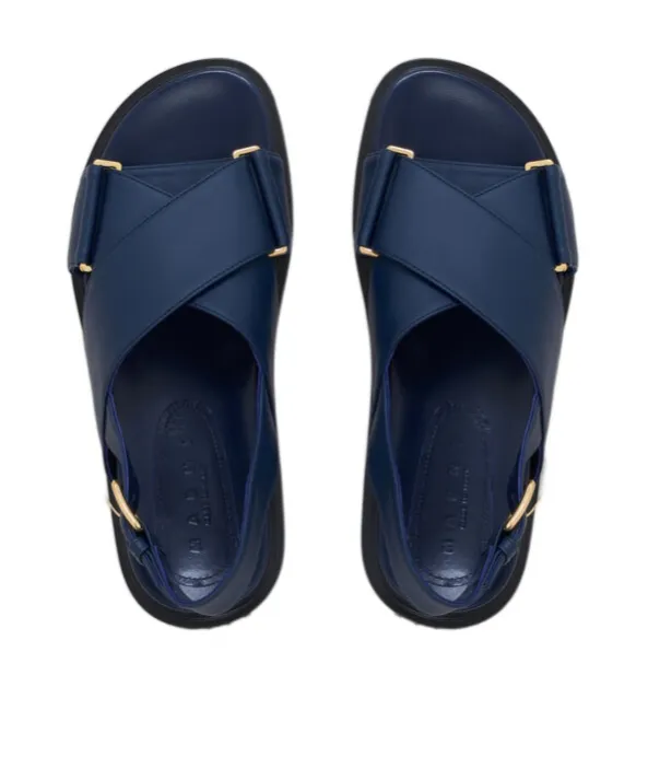 Marni Logo Embossed Buckled Sandals
