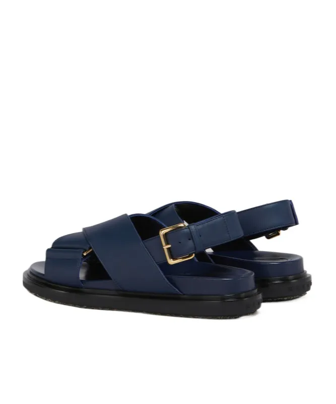 Marni Logo Embossed Buckled Sandals