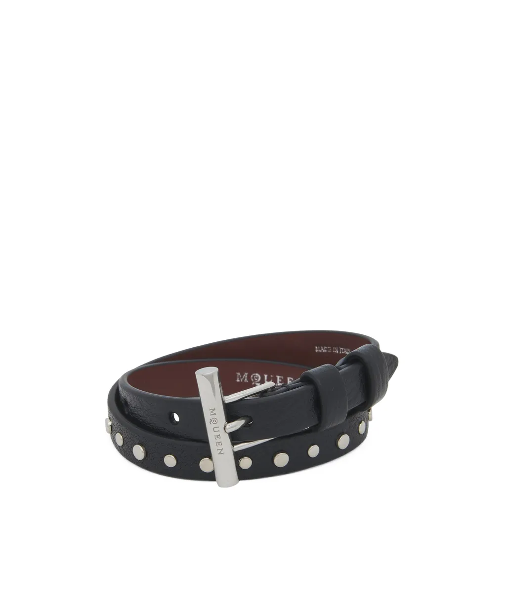 Alexander Mcqueen T-Bar Double Wrap Bracelet