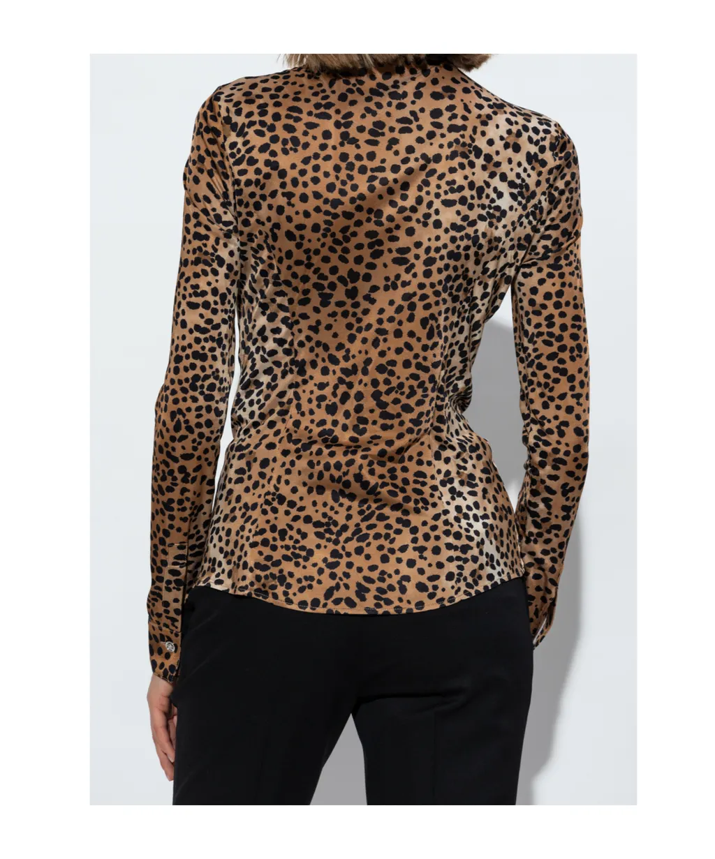 Versace Leopard-Printed Long-Sleeved Shirt