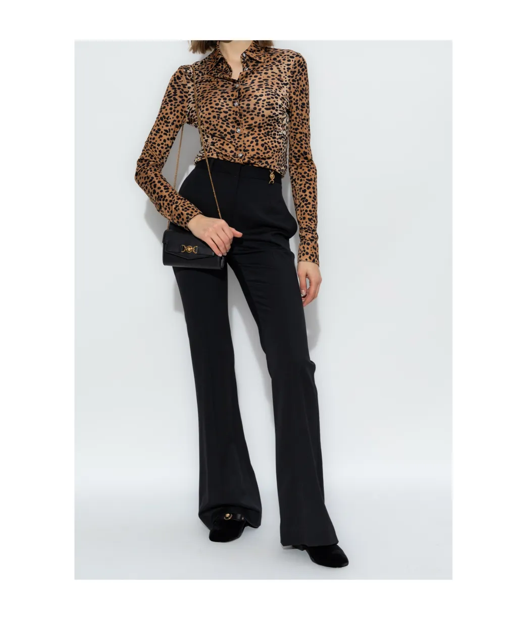 Versace Leopard-Printed Long-Sleeved Shirt