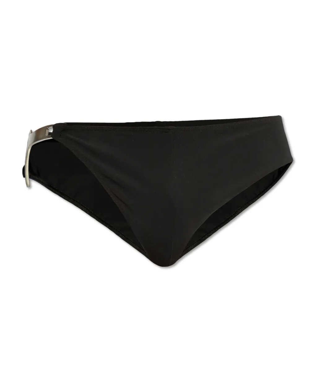 Plaque-Detail Swimming Trunks