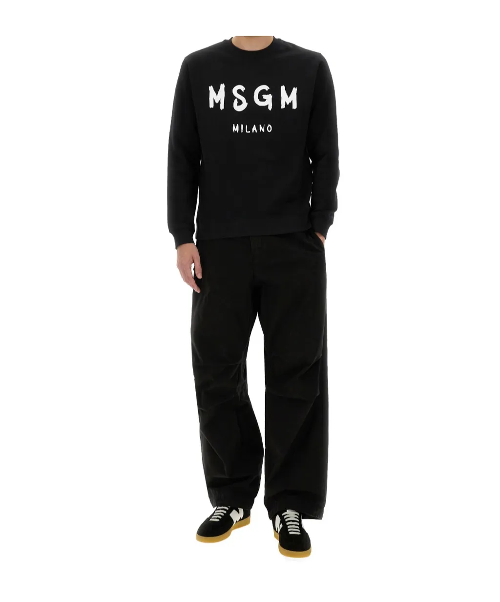 Msgm Logo-Printed Crewneck Sweatshirt