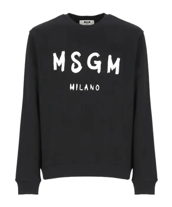 Msgm Logo-Printed Crewneck Sweatshirt