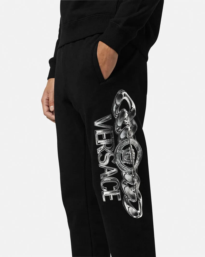 Versace Logo-Printed Elasticated Waistband Track Pants