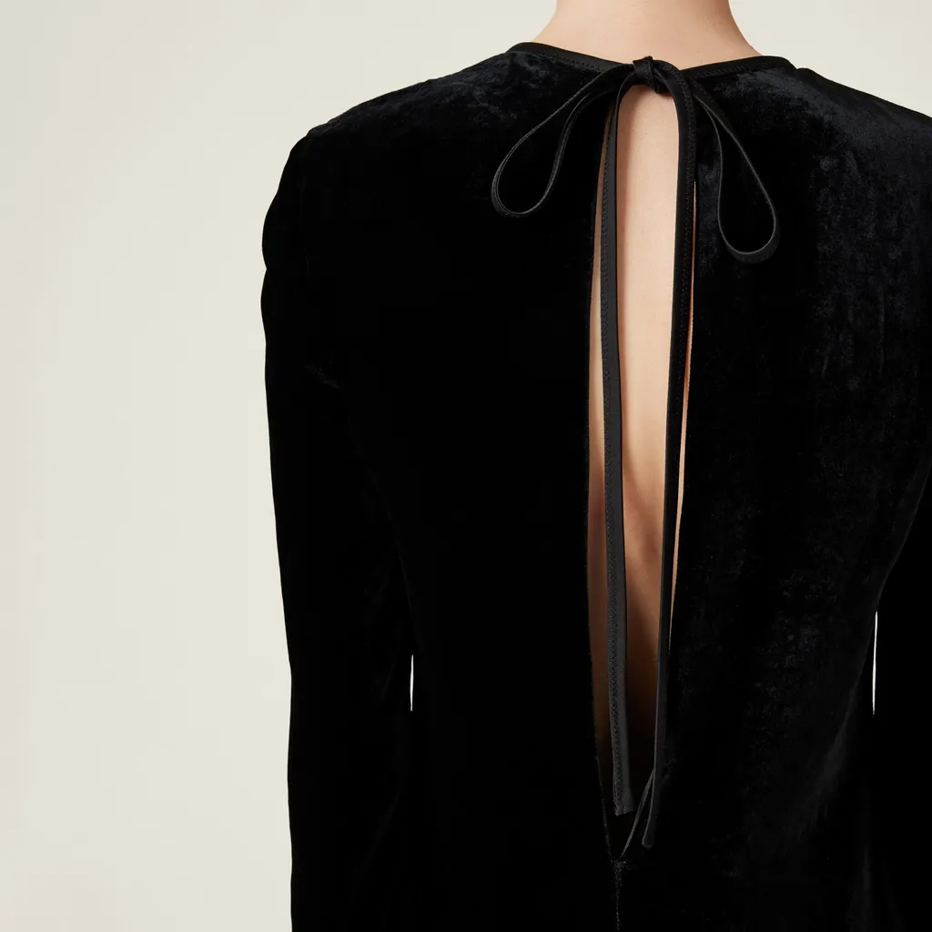Miu Miu Long-Sleeved Velvet Mini Dress