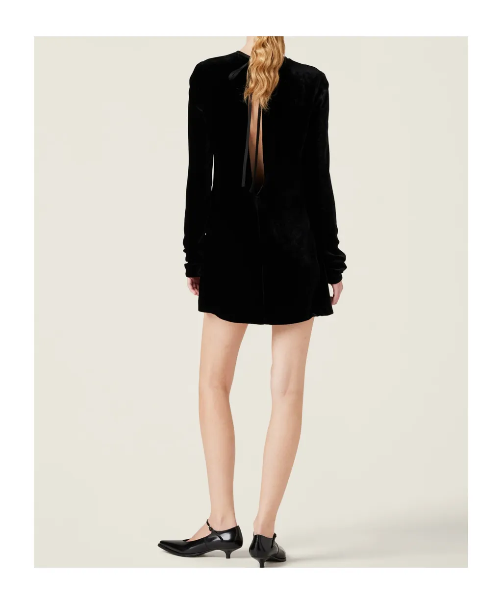 Miu Miu Long-Sleeved Velvet Mini Dress