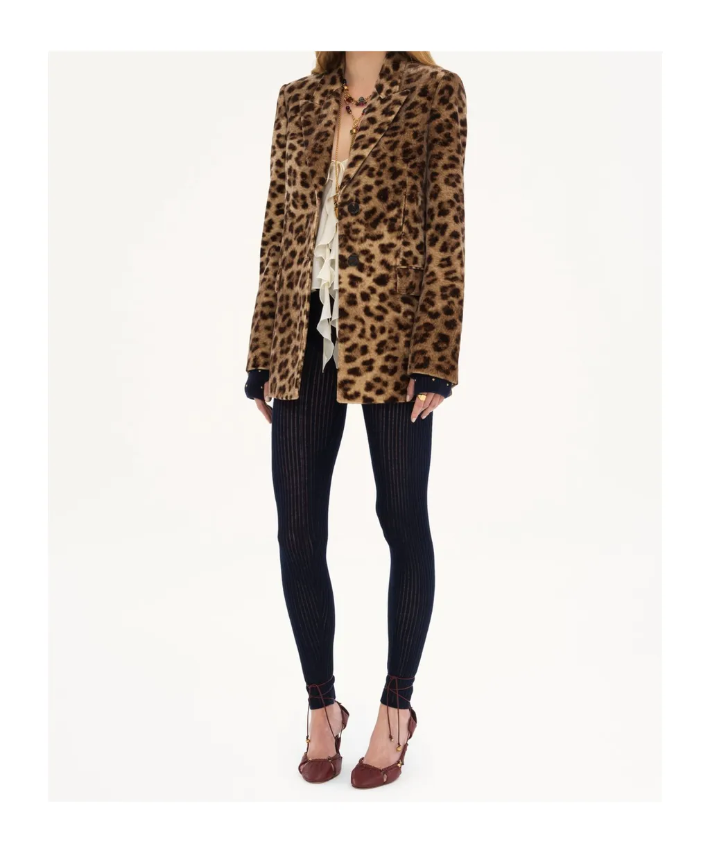 Chloé Leopard Print Button-Up Jacket
