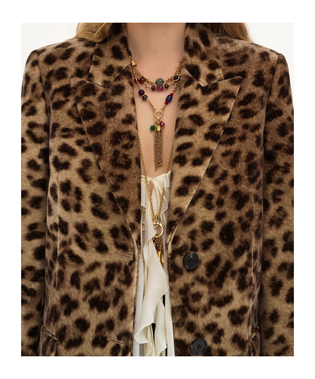 Chloé Leopard Print Button-Up Jacket