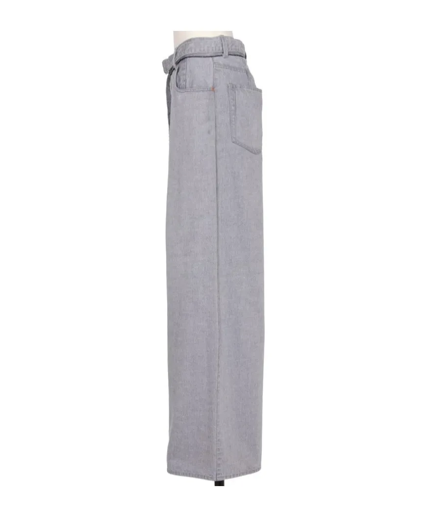 Wide-Leg Belted Jeans