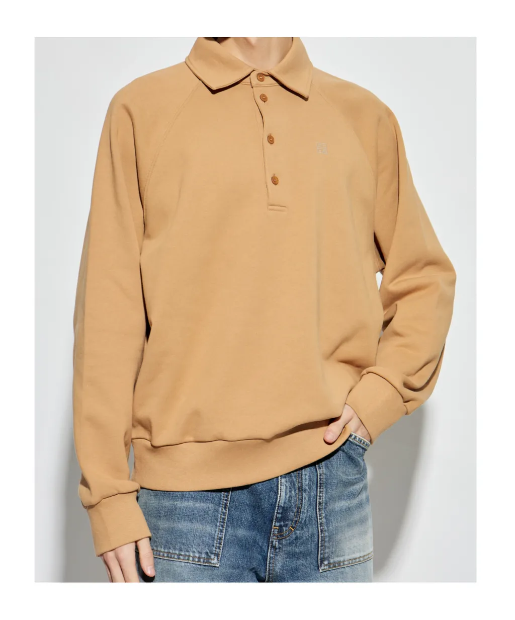 Givenchy Logo Embroidered Long-Sleeve Polo Shirt