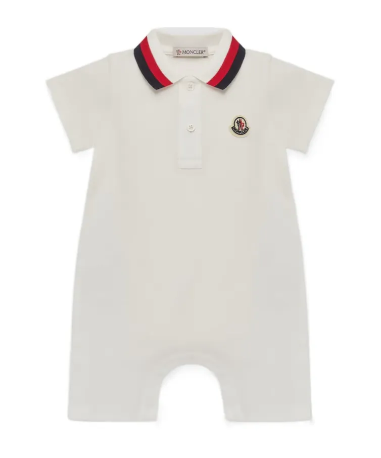 Moncler Enfant Tricolor-Trimmed Romper