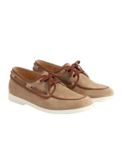 Valentino Almond Toe Lace-Up Boat Shoes