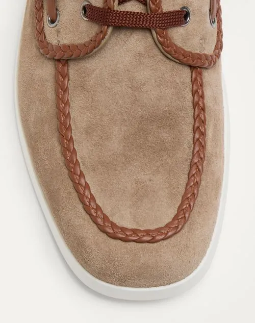 Valentino Almond Toe Lace-Up Boat Shoes