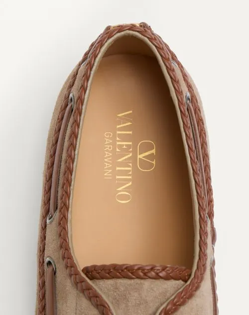 Valentino Almond Toe Lace-Up Boat Shoes