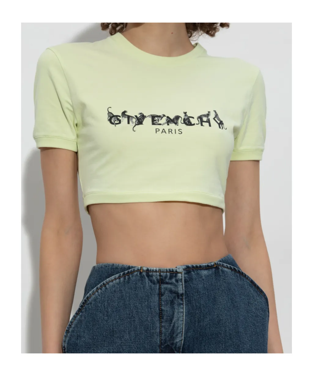 Givenchy Logo Printed Cropped T-Shirt