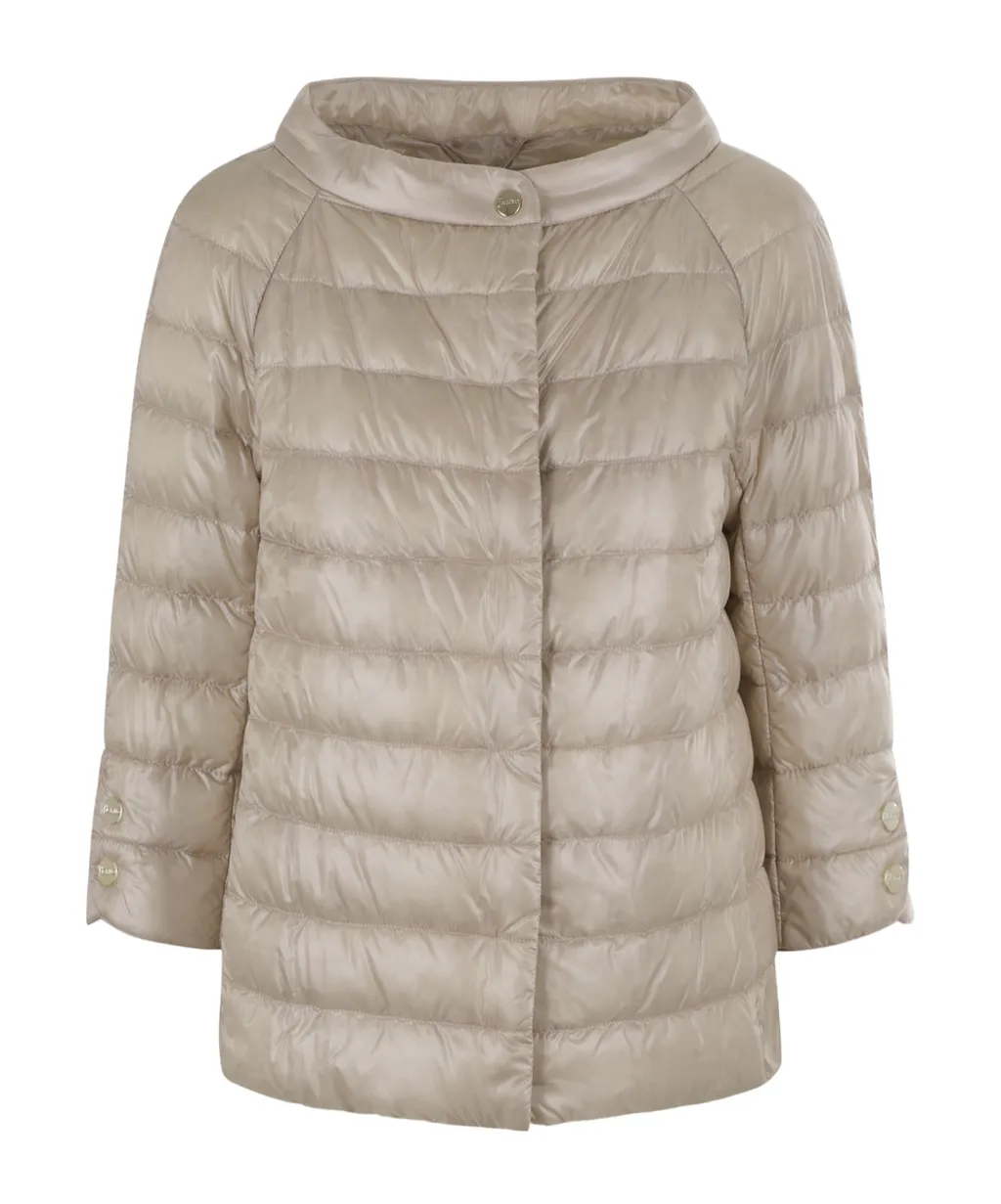 Snap-Button Quilt Down Jacket