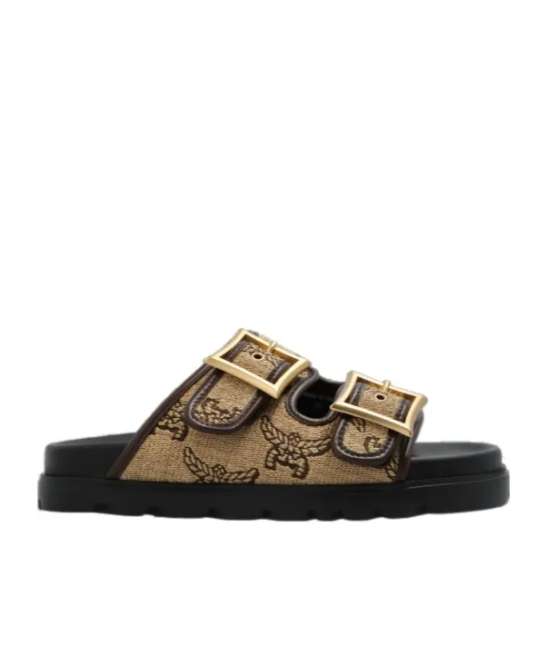 Jacquard Buckle-Fastening Sandals