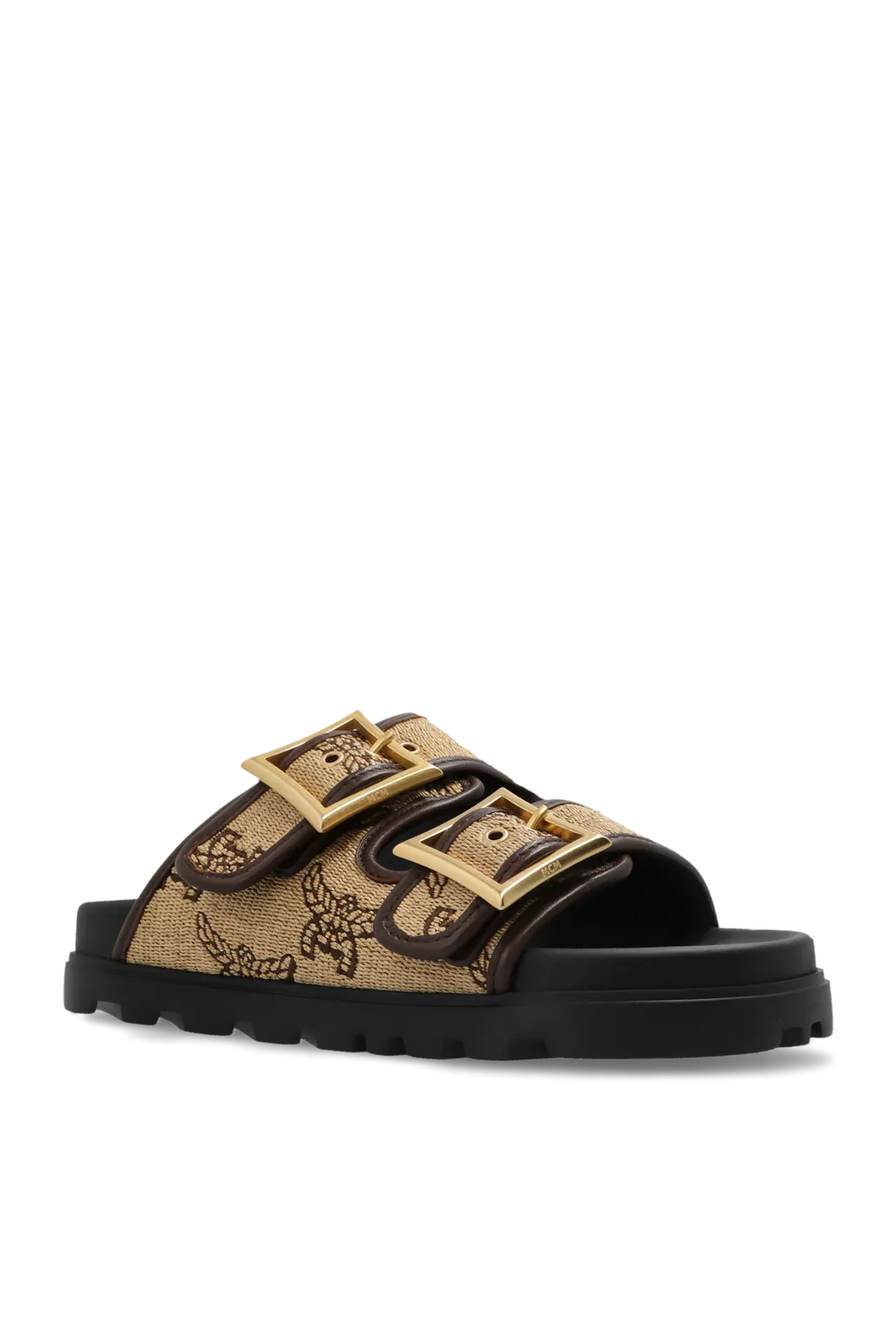 Jacquard Buckle-Fastening Sandals