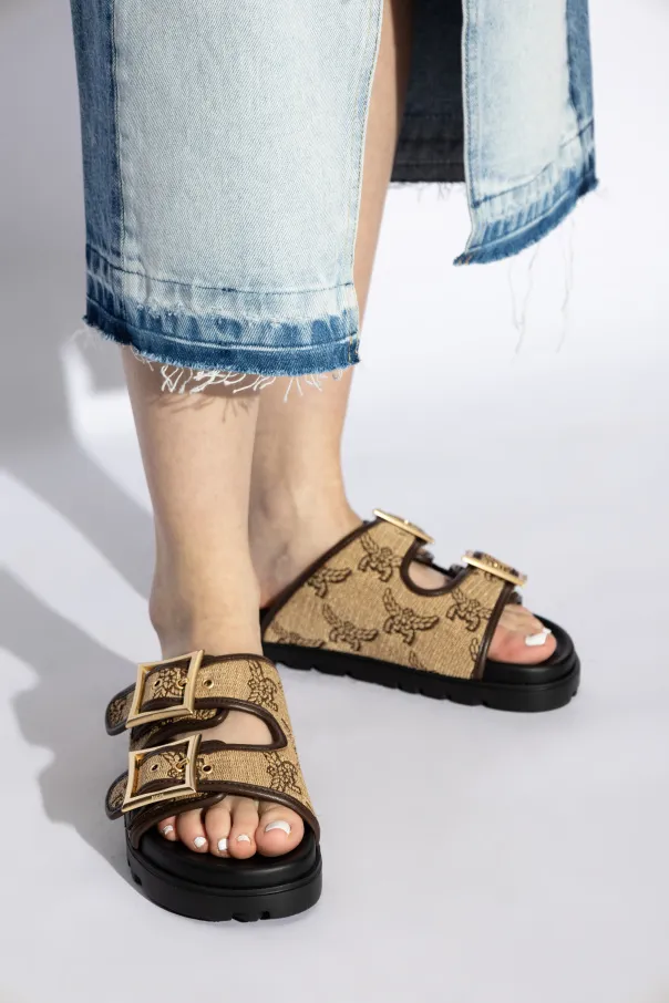 Jacquard Buckle-Fastening Sandals