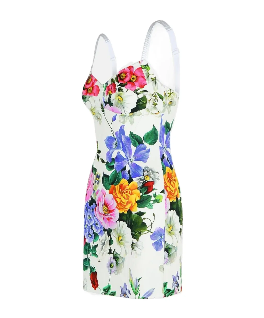 Dolce & Gabbana Peony Printed Calf-Length Dress