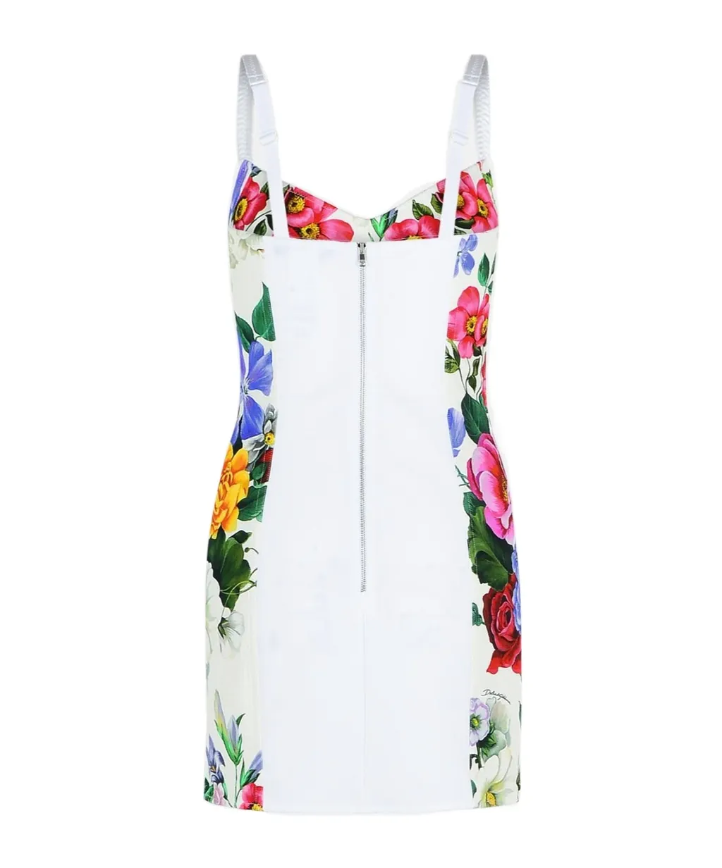 Dolce & Gabbana Peony Printed Calf-Length Dress