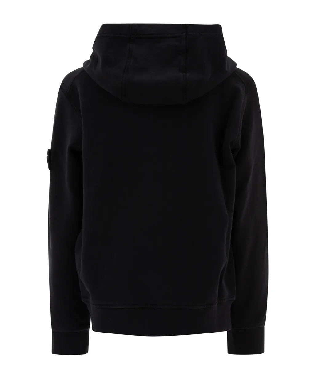 Stone Island Junior Compass Patch Fleece Hoodie