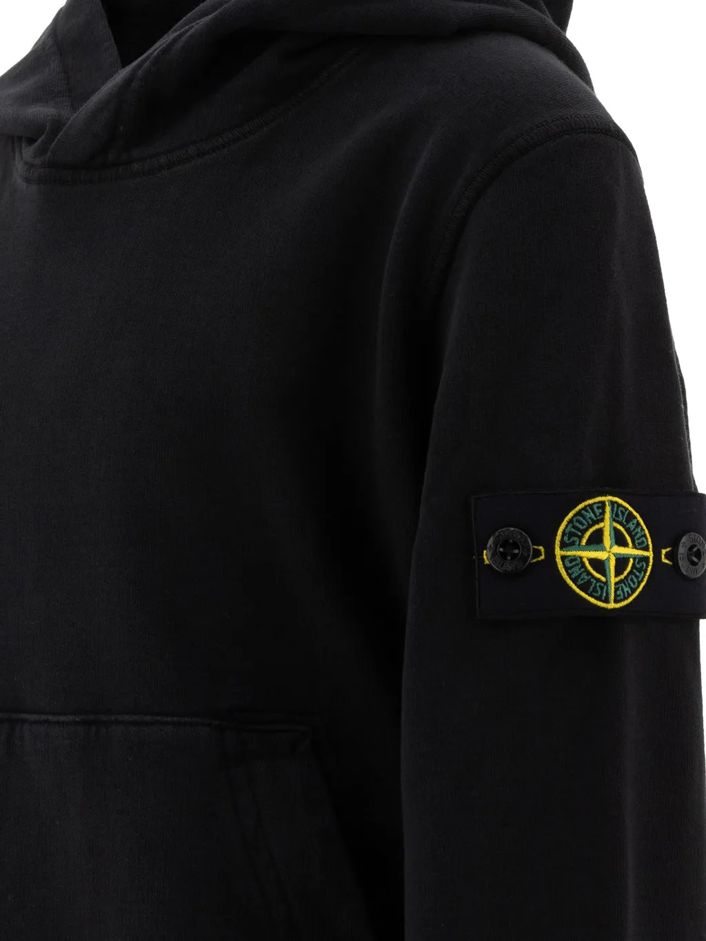 Stone Island Junior Compass Patch Fleece Hoodie