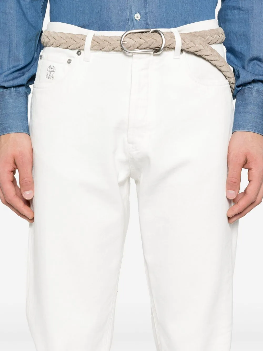 Brunello Cucinelli Garment-Dyed Iconic Fit Five-Pocket Trousers