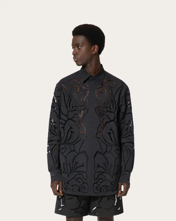 Flower Hollowed Out Shirt Casual Jacket