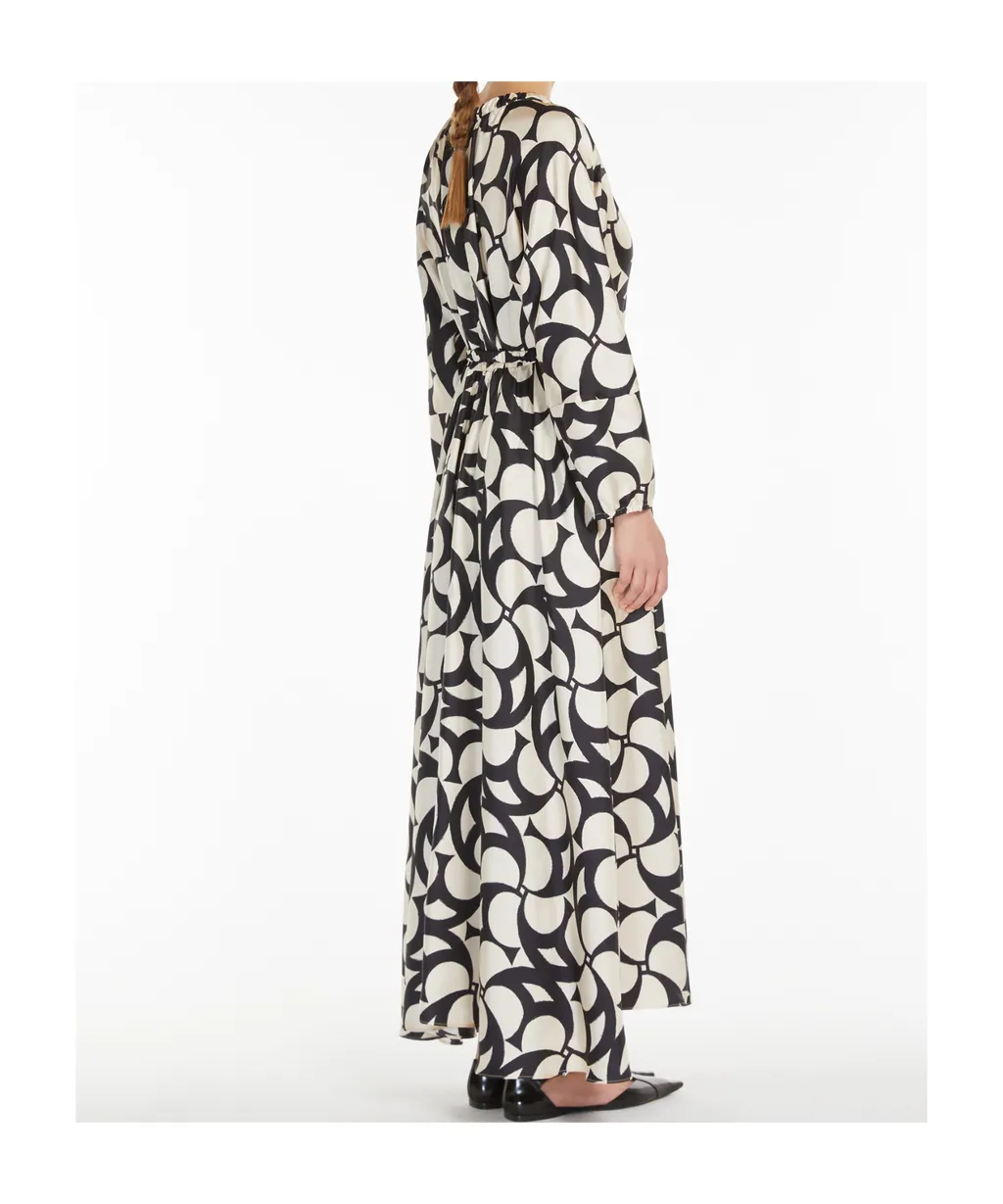 Printed Silk Flared Dress