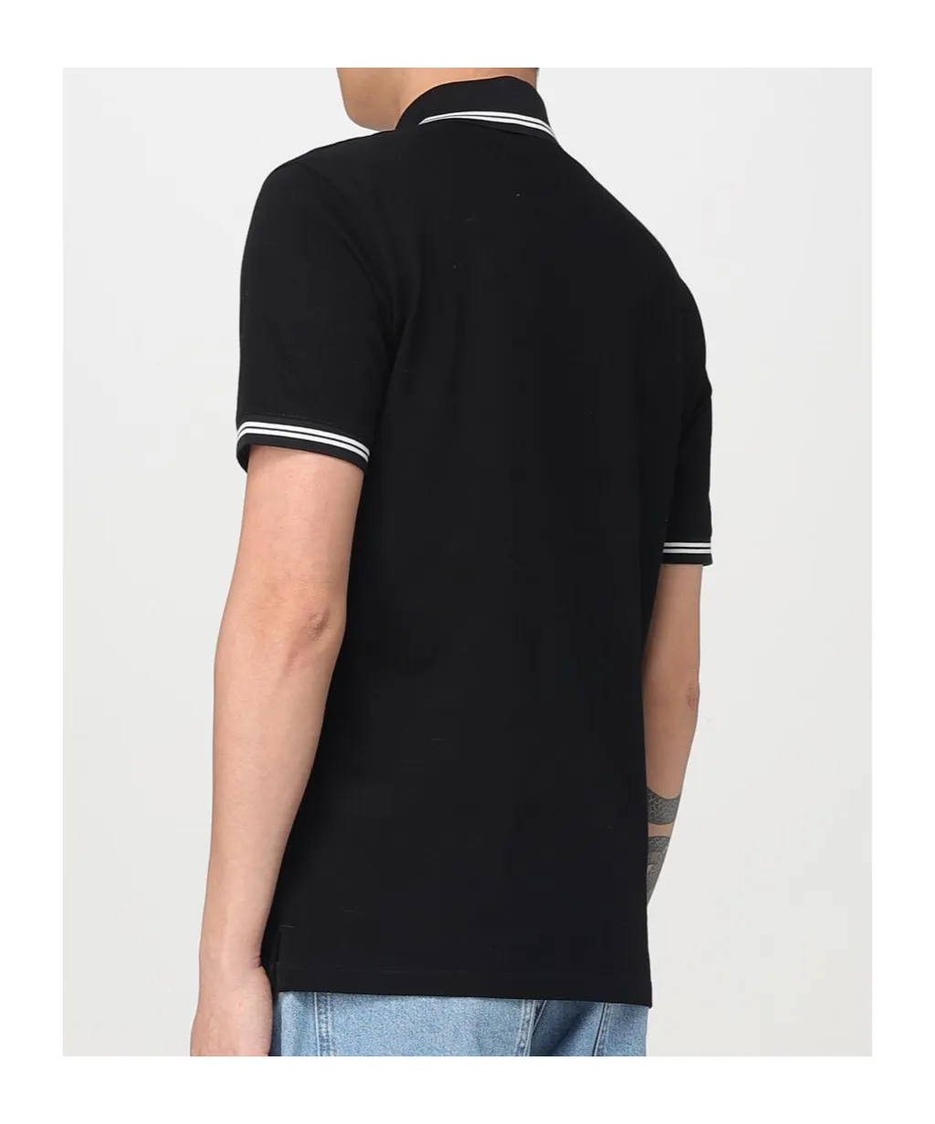 Emporio Armani Piped Collar Piqué Polo Shirt