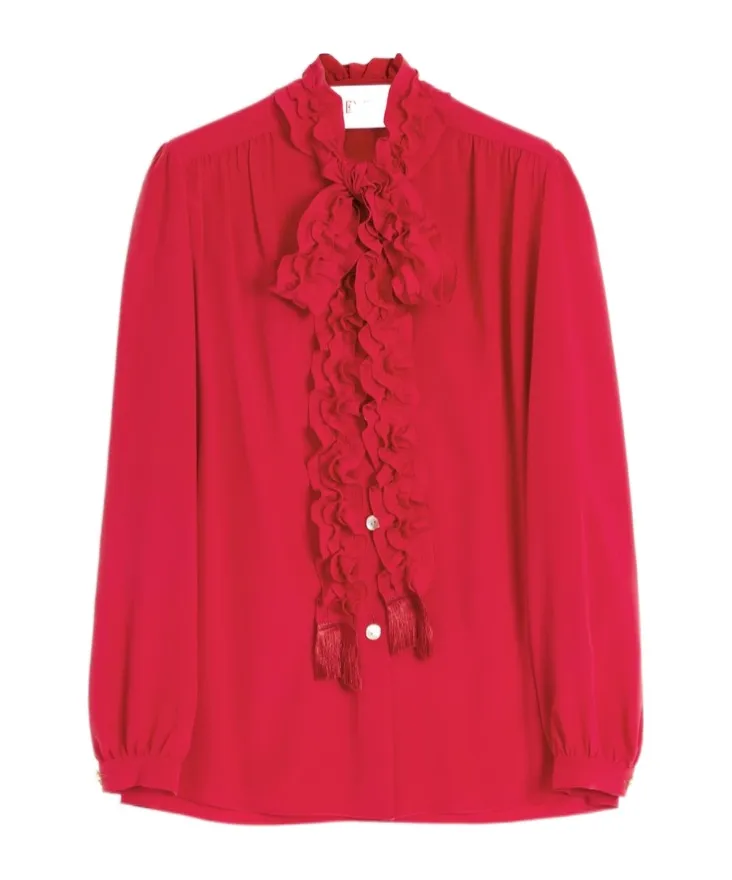 Valentino Bow Detailed Long-Sleeved Shirt