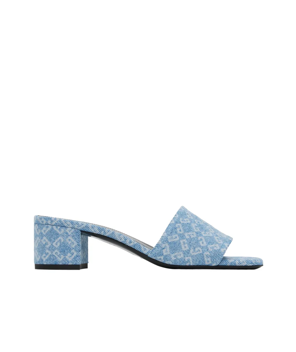 Givenchy 4G Block Heel Denim Mules