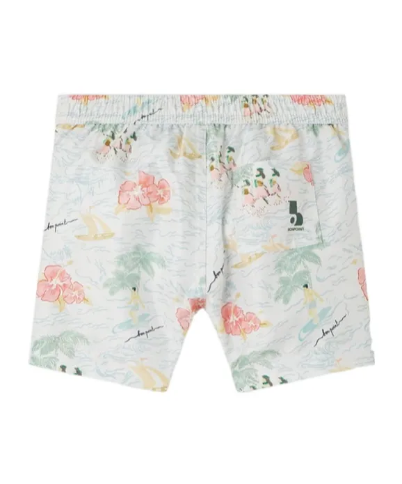 Bonpoint Ariel Drawstring Printed Swim Shorts