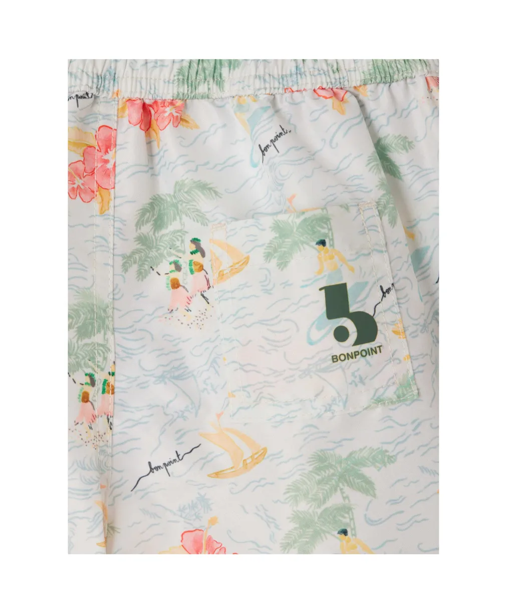 Bonpoint Ariel Drawstring Printed Swim Shorts