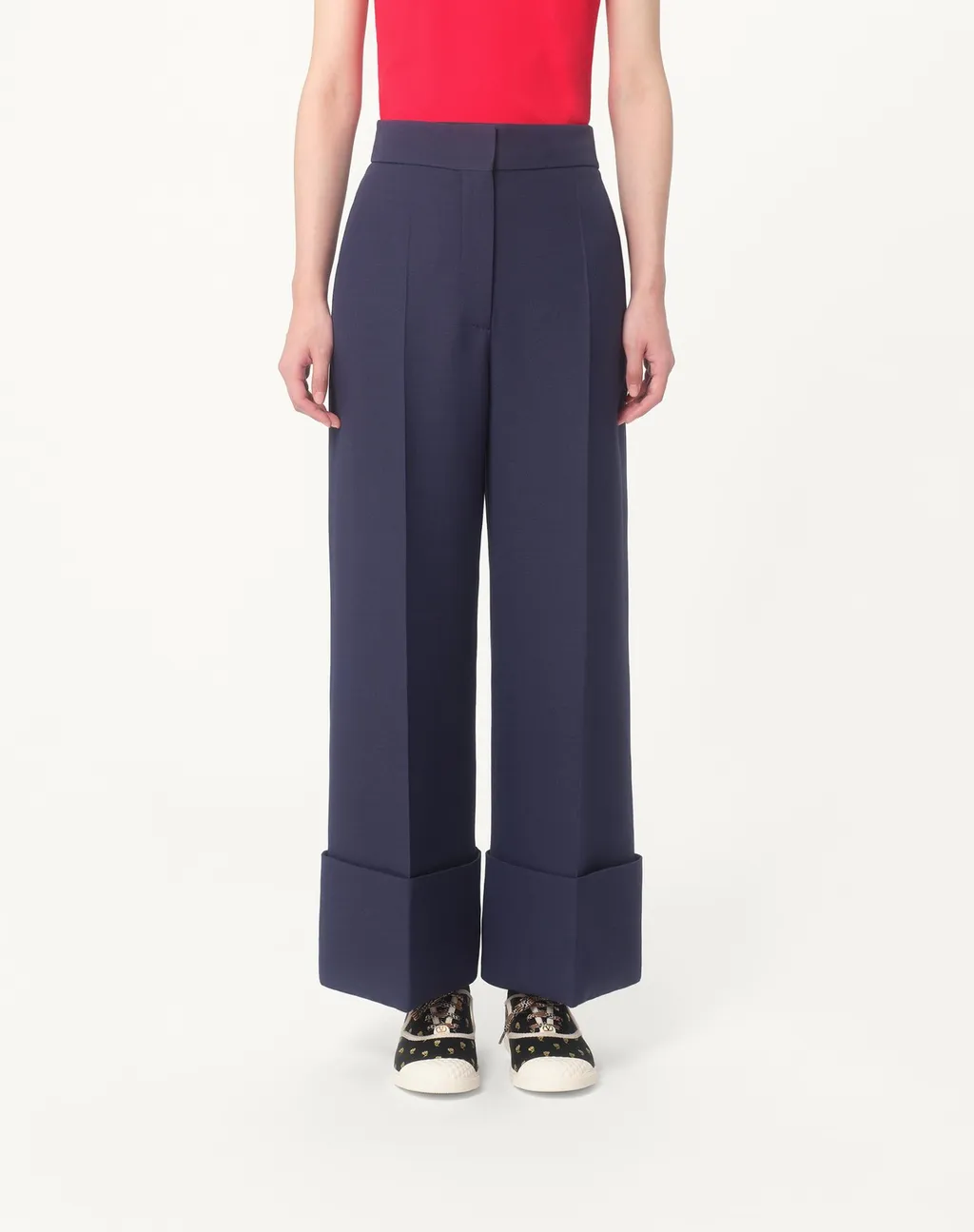 Valentino Pleat Detailed Wide-Leg Pants