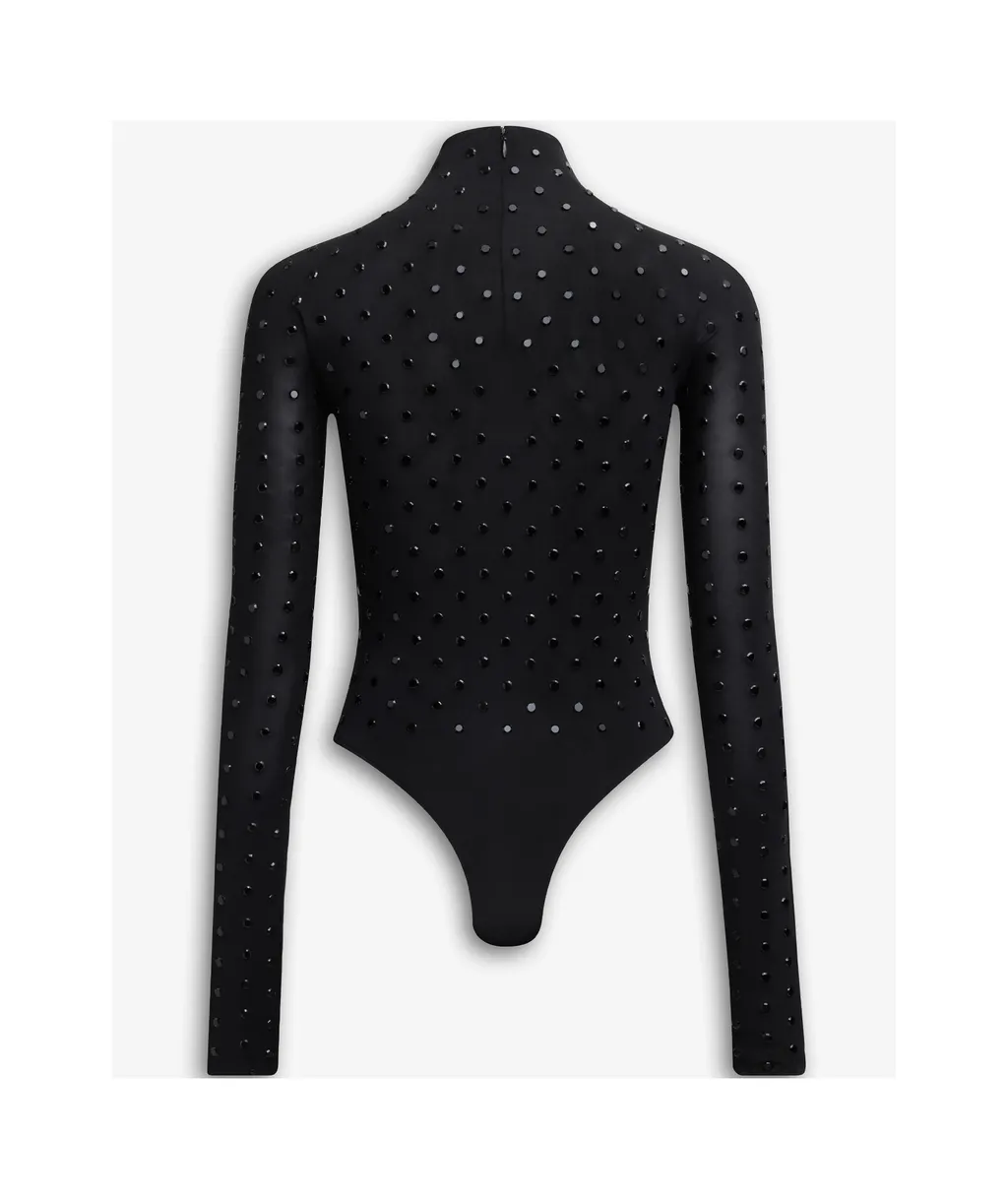 Rhinestone High-Neck Bodysuit