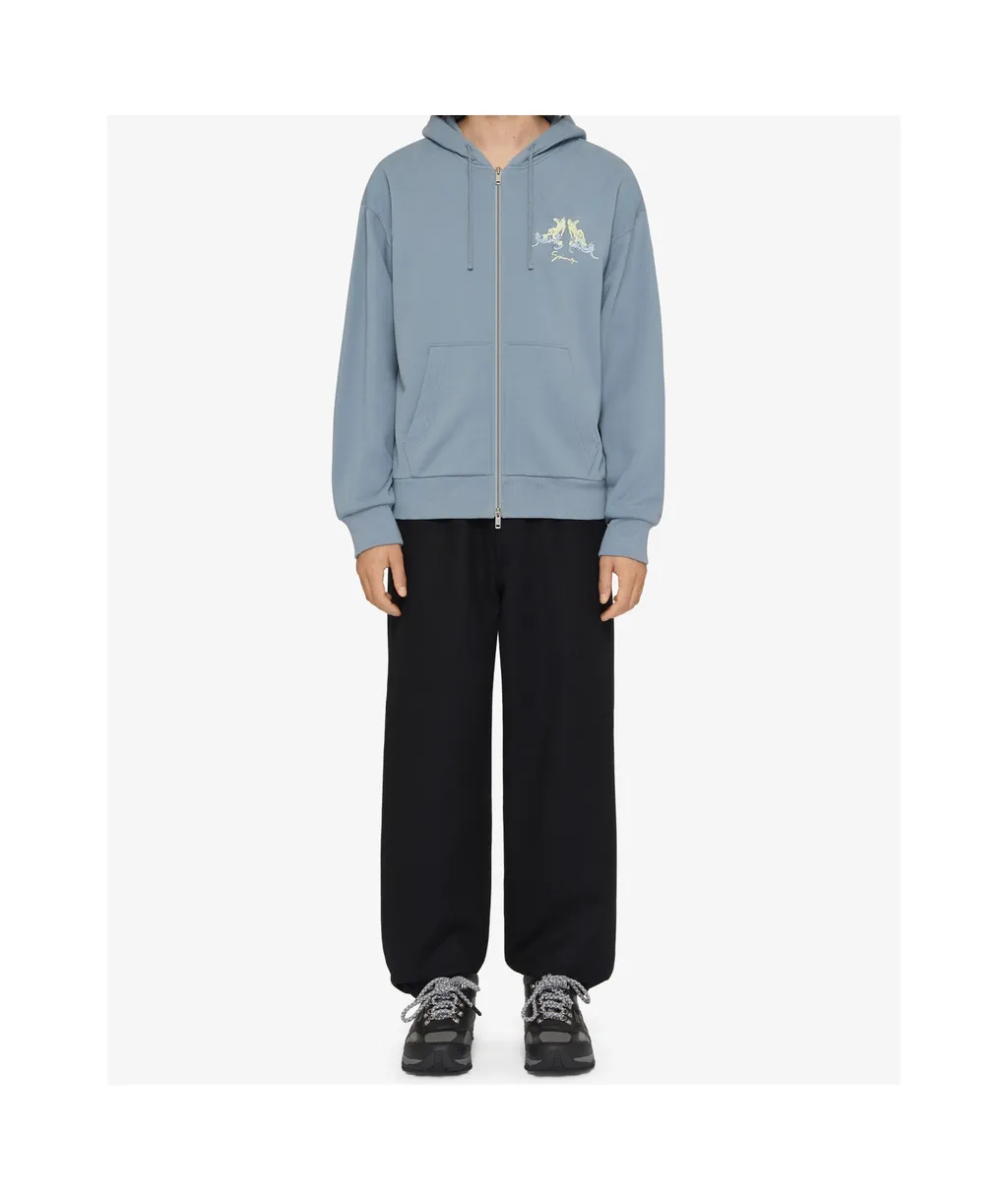Zipped Hoodie In Fleece With Hubert Objects Embroidery