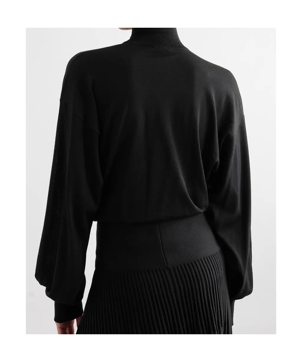 High-Collar Cut-Cut Jumpsuit